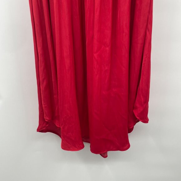 WHBM Womens Sleeveless Maxi Dress Ruffle Neck Red Size XXS - Picture 3 of 9